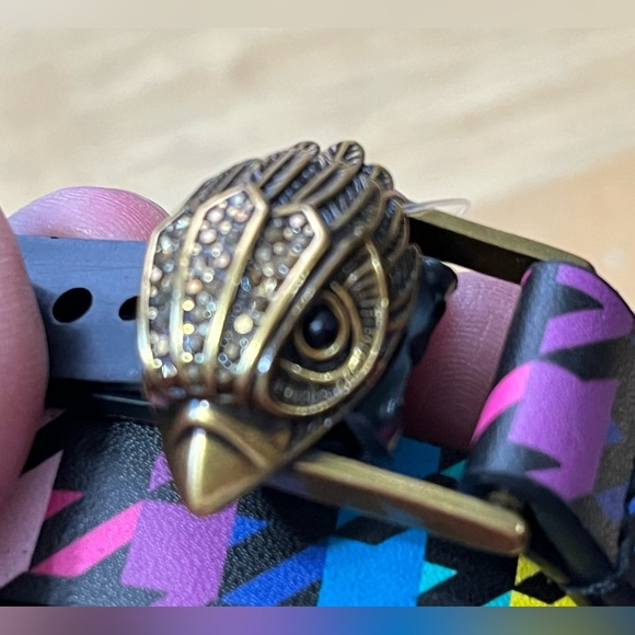 Kurt Geiger NWT London Leather EagleHead Multicolor Houndstooth Geometri… - Picture 3 of 7